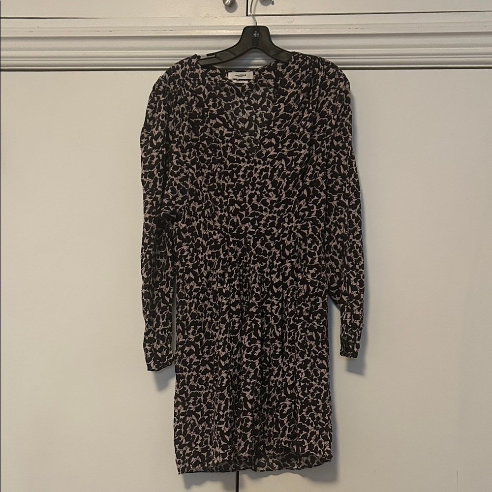 Long Sleeve Purple Print Women's Dress
